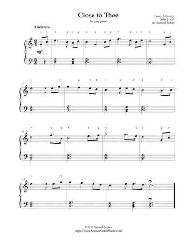 Close to Thee - for easy piano