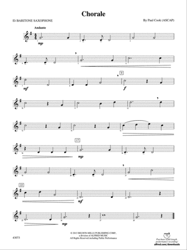 Chorale: E-flat Baritone Saxophone