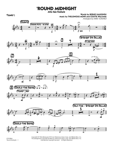 'Round Midnight (arr. Mike Tomaro) - Trumpet 1