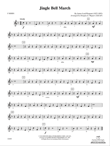 Jingle Bell March: 1st F Horn