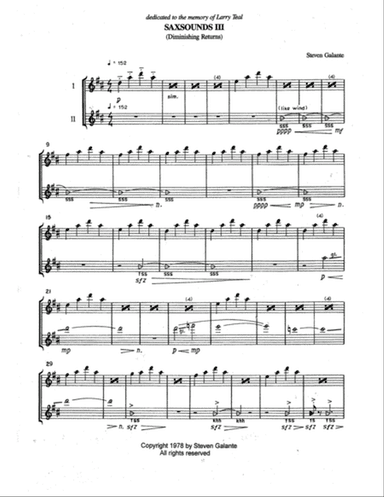 SAXSOUNDS III (Diminishing Returns)