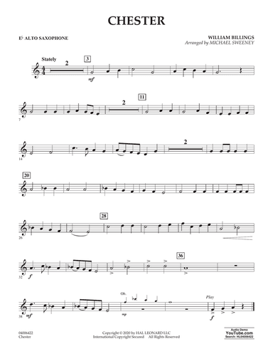 Chester (arr. Michael Sweeney) - Eb Alto Saxophone