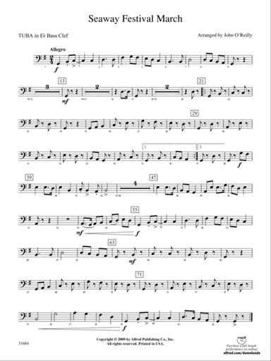 Seaway Festival March: (wp) E-flat Tuba B.C.
