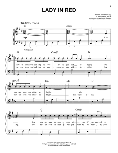 The Lady In Red (arr. Phillip Keveren)