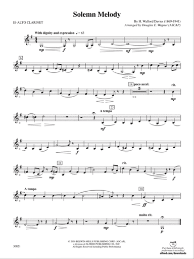 Solemn Melody: (wp) E-flat Alto Clarinet