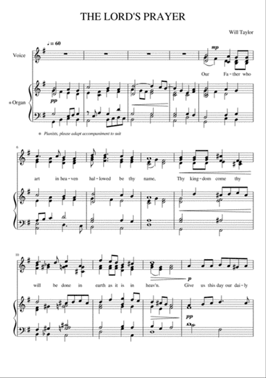 THE LORD'S PRAYER (solo/3part version)
