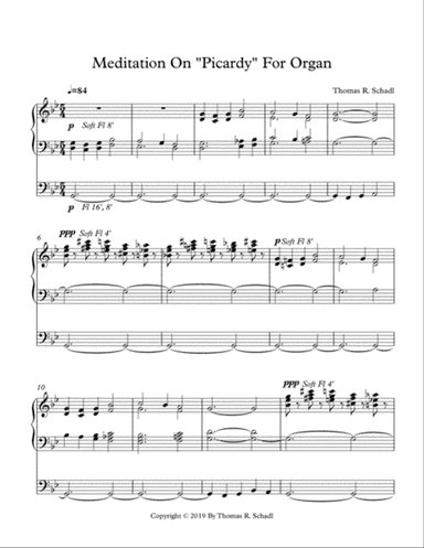 Meditation On "Picardy" For Organ