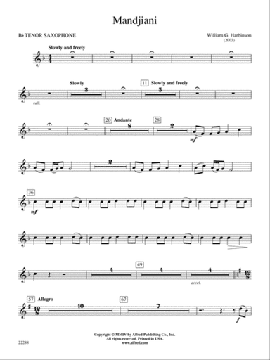Mandjiani: B-flat Tenor Saxophone
