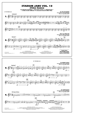 Stadium Jams Volume 13 (Video Games) - Bb Tenor Sax