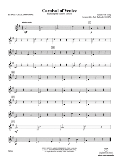 Carnival of Venice: E-flat Baritone Saxophone