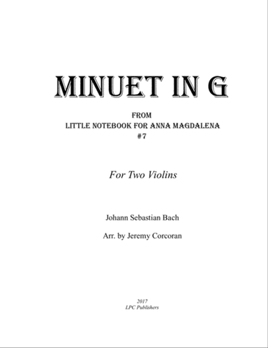 Minuet in G for Two Violins