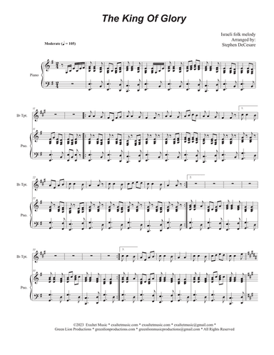 The King Of Glory (Bb-Trumpet solo and Piano)