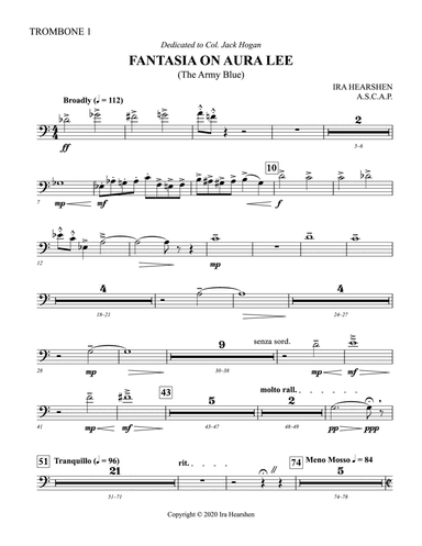 Fantasia on Aura Lee: 1st Trombone