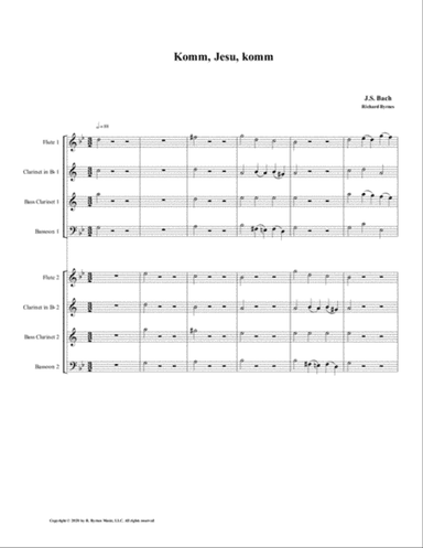 Komm, Jesu, komm (motette) by J.S. Bach (Double Woodwind Choir)