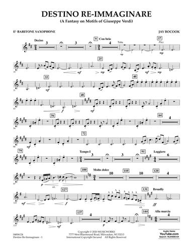 Destino Re-Immaginare (A Fantasy on Motifs of G. Verdi) - Eb Baritone Saxophone
