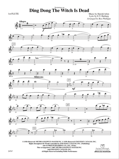 Variations on Ding Dong the Witch Is Dead (fromThe Wizard of Oz): Flute