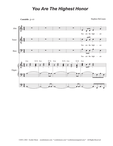 You Are The Highest Honor (SATB)