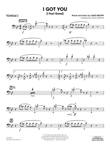 I Got You (I Feel Good) (arr. Paul Murtha) - Trombone 2