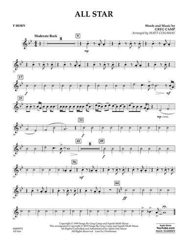 All Star (arr. Matt Conaway) - F Horn