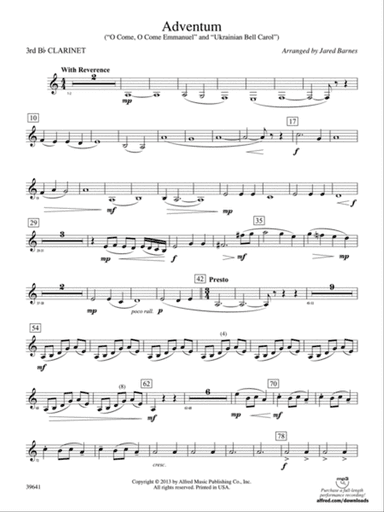 Adventum: 3rd B-flat Clarinet