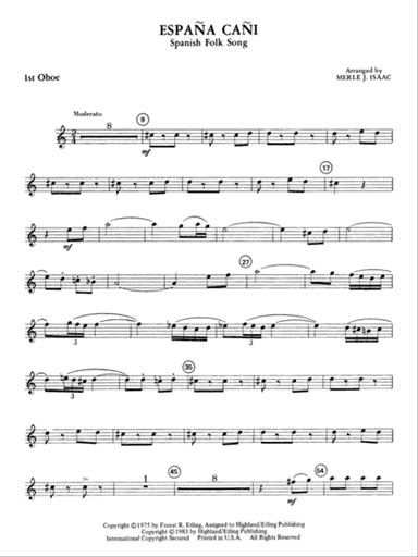 España Cañi: Oboe