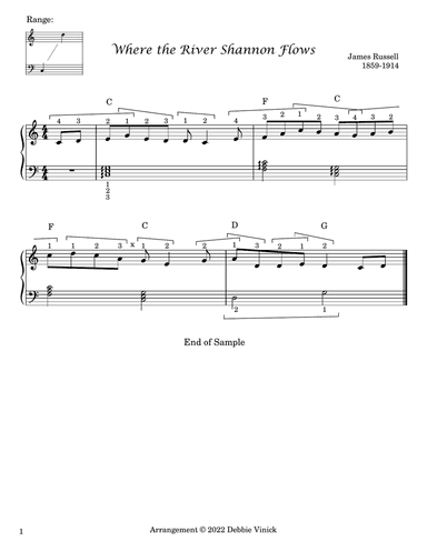 Where the River Shannon Flows- easy harp