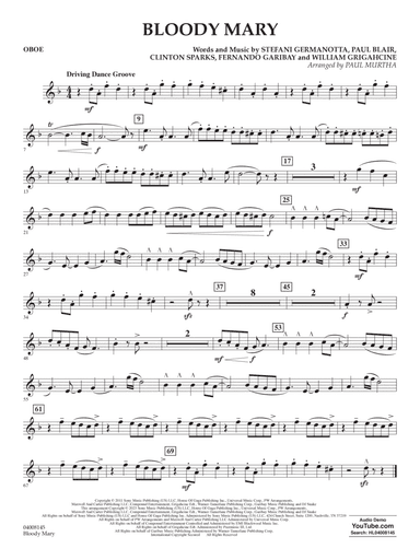 Bloody Mary (arr. Paul Murtha) - Oboe
