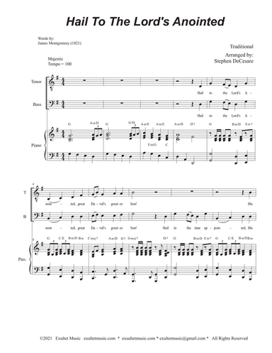 Hail To The Lord's Anointed (Duet for Tenor and Bass solo) - Piano accompaniment)