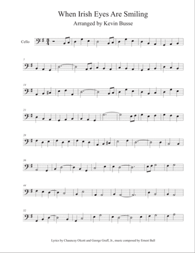 When Irish Eyes Are Smiling - Cello