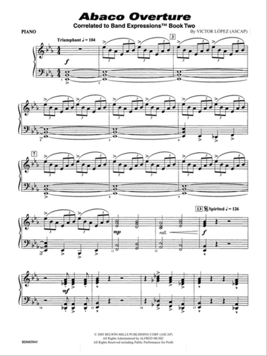 Abaco Overture: Piano Accompaniment