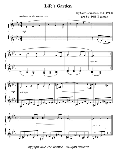 Life's Garden - piano solo