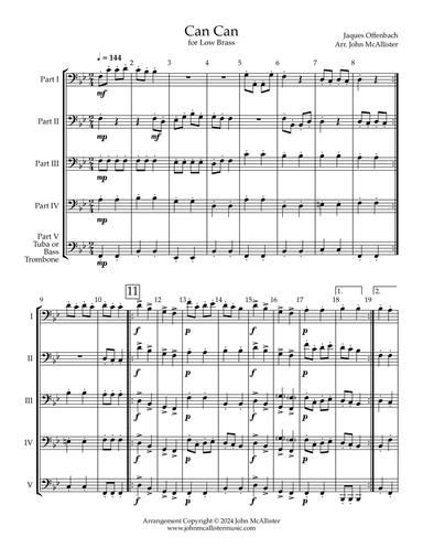 Can Can - for five low brass