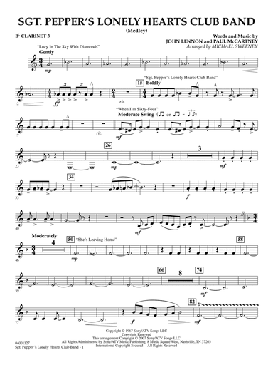 Sgt. Pepper's Lonely Hearts Club Band (Medley) (arr. Michael Sweeney) - Bb Clarinet 3