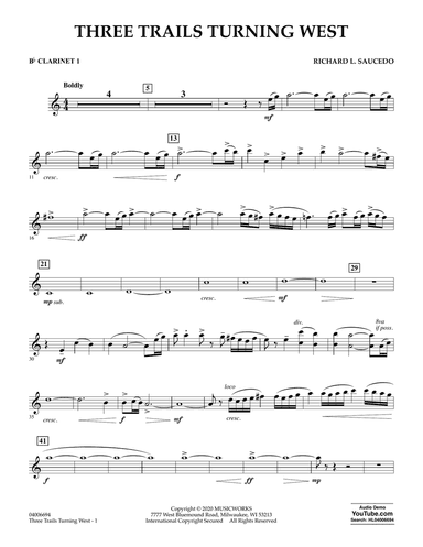 Three Trails Turning West - Bb Clarinet 1