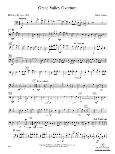 Grace Valley Overture: (wp) E-flat Tuba B.C.