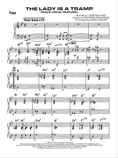 The Lady Is a Tramp: Piano Accompaniment