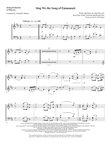 Sing We the Song of Emmanuel (arr. Joseph M. Martin) - Keyboard String Reduction