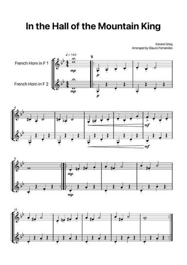 In the Hall of the Mountain King - Horn Duet