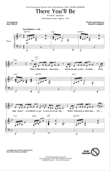 There You'll Be (from Pearl Harbor) (arr. Mac Huff)
