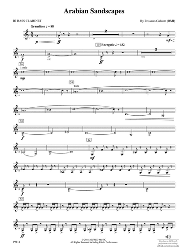 Arabian Sandscapes: B-flat Bass Clarinet