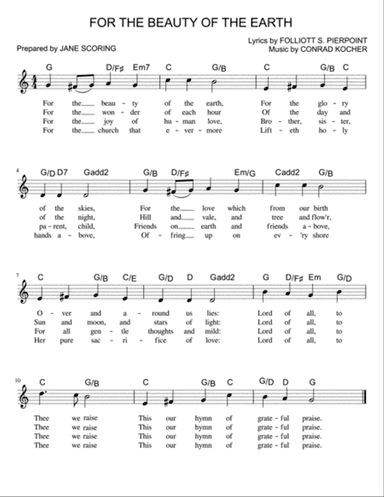 For the Beauty of the Earth (Lead Sheet)