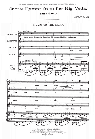 Choral Hymns from the Rig-Veda, Group 3 (Downloadable)