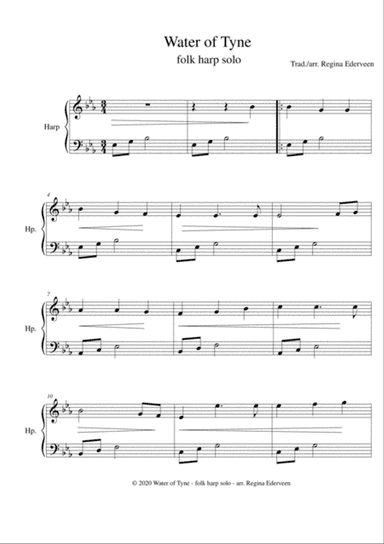 Water of Tyne - folk harp solo