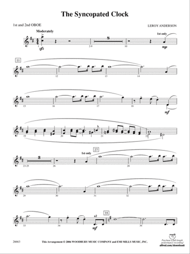 The Syncopated Clock: 1st & 2nd Oboe