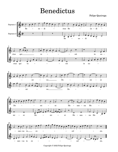 Benedictus (for Two Sopranos)