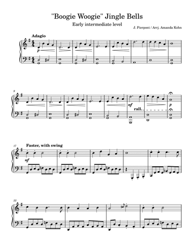 Jingle Bells JAZZ - easy piano