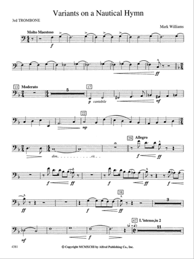 Variations on a Nautical Hymn: 3rd Trombone