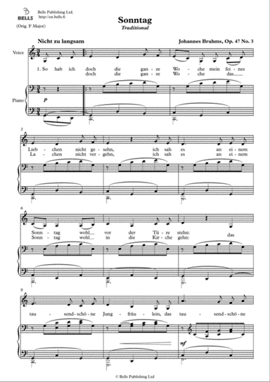 Sonntag, Op. 47 No. 3 (C Major)