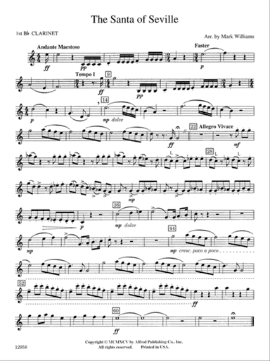 The Santa of Seville: 1st B-flat Clarinet