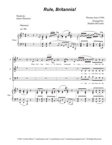 Rule, Britannia! (Vocal Trio - (SAB)